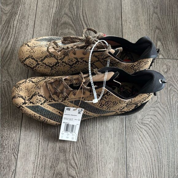 Adidas Tan and Black Snakeskin Cleats main image 4